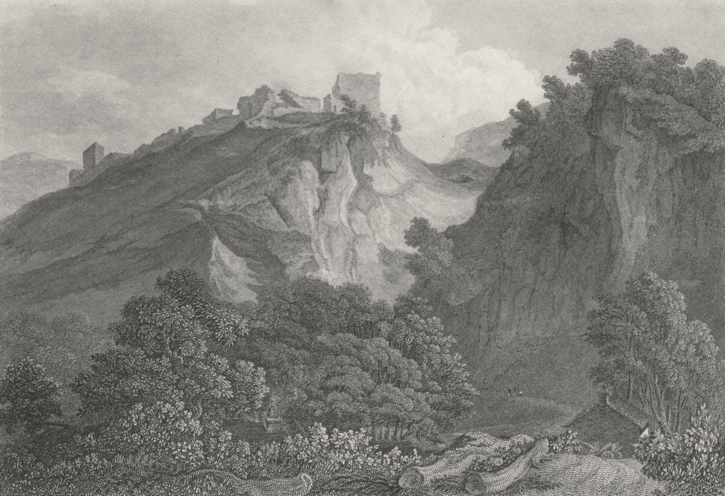 DERBYS. Peveril's Castle, peak, Derbyshire. DUGDALE c1840 old antique print